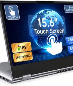 15.6" Yoga 2-in-1 Touchscreen Laptop, 8GB RAM 256GB SSD | Computer with AMD A9 up to 3.2GHz, Convertible Notebook with IPS FHD Display, USB-C, WiFi, Win11 Laptop for Work,Study & Home