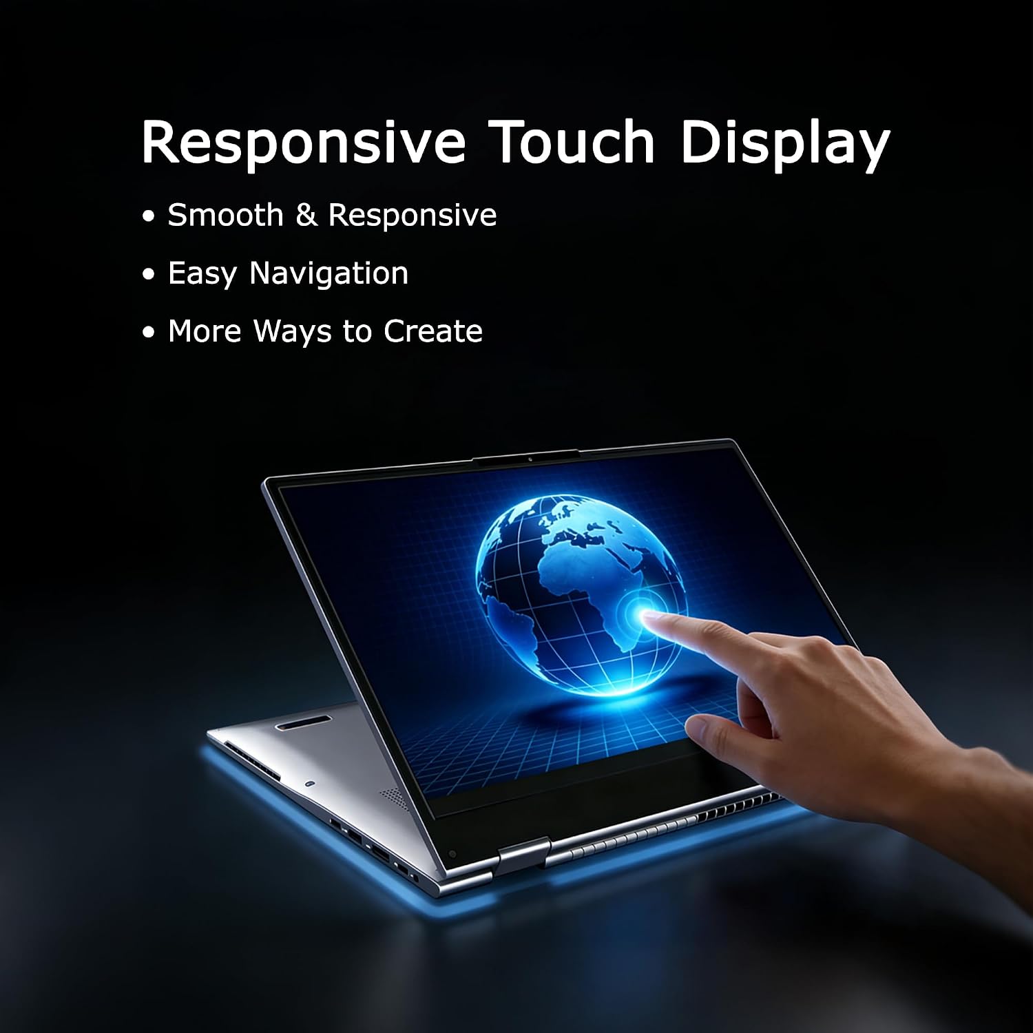 15.6" Yoga 2-in-1 Touchscreen Laptop, 8GB RAM 256GB SSD | Computer with AMD A9 up to 3.2GHz, Convertible Notebook with IPS FHD Display, USB-C, WiFi, Win11 Laptop for Work,Study & Home - Image 4
