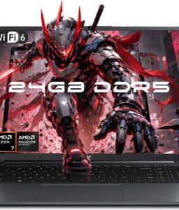 KAIGERR Gaming Laptop, 24GB DDR5 512GB NVMe SSD Laptop Computer with AMD Ryzen 7 H255(8C/16T, Up to 4.9GHz), 16.0 inch Windows 11 Laptop, Radeon RX Vega 8 Graphics,WiFi 6, Backlit KB