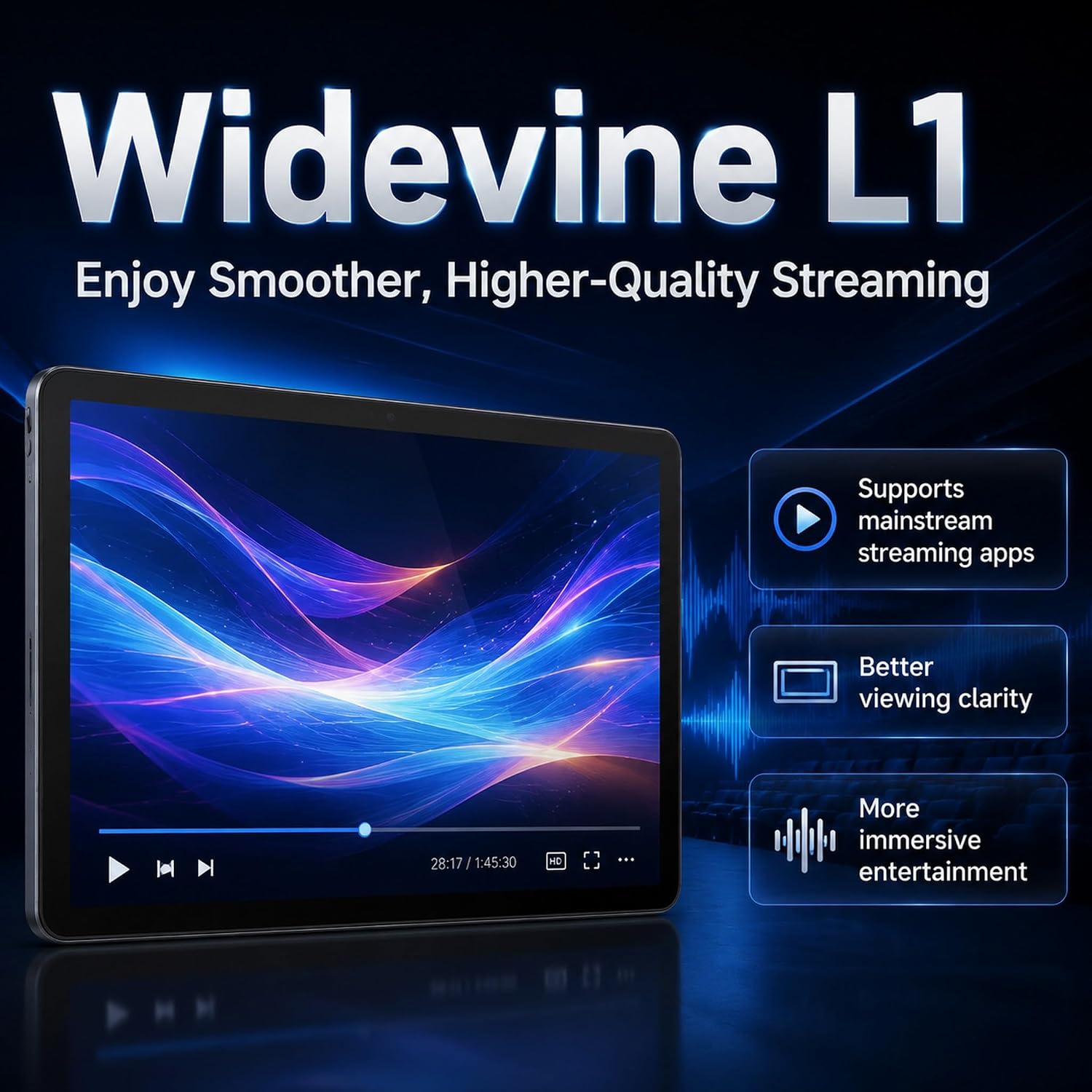 Android Tablet 11 inch with Octa-Core Processor, 36GBRAM+128GB Storage Gemini AI, 7800mAh Battery, Fast Charging, 1280x800 IPS HD Display , Dual Camera, Face Unlock, Widevine L1, WiFi 6 BT5.4 - Image 3