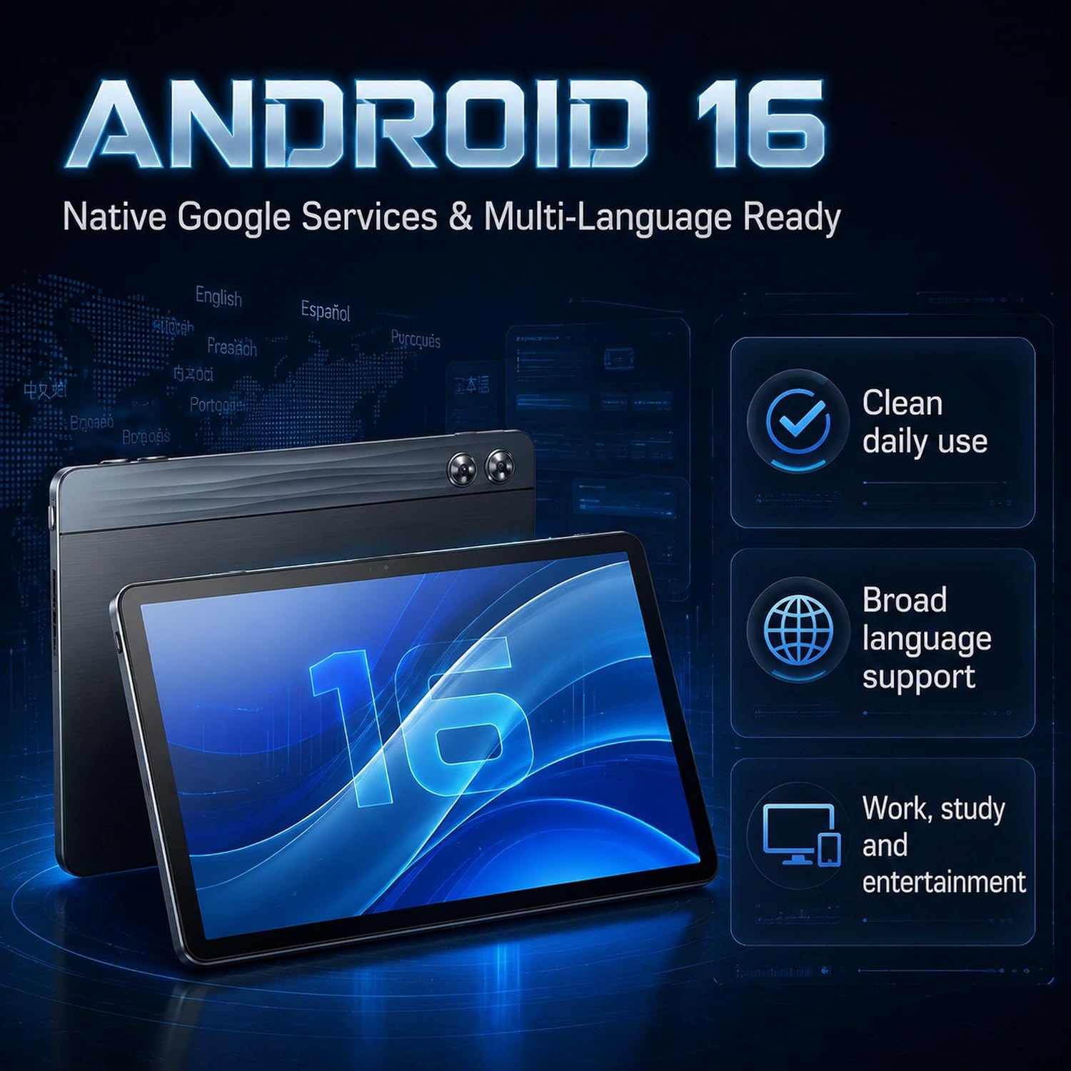 Android Tablet 11 inch with Octa-Core Processor, 36GBRAM+128GB Storage Gemini AI, 7800mAh Battery, Fast Charging, 1280x800 IPS HD Display , Dual Camera, Face Unlock, Widevine L1, WiFi 6 BT5.4 - Image 7