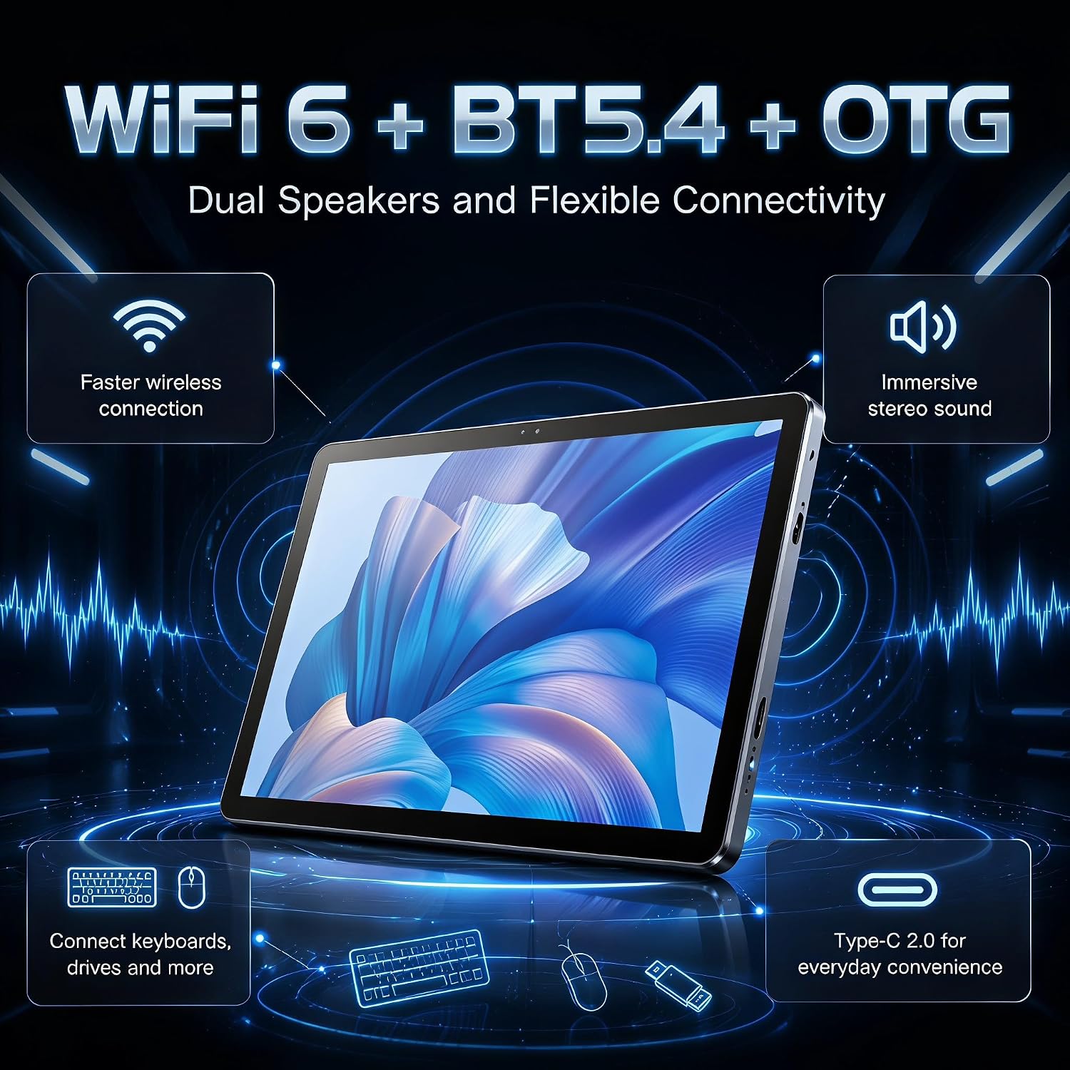 Android Tablet 11 inch with Octa-Core Processor, 36GBRAM+128GB Storage Gemini AI, 7800mAh Battery, Fast Charging, 1280x800 IPS HD Display , Dual Camera, Face Unlock, Widevine L1, WiFi 6 BT5.4 - Image 2